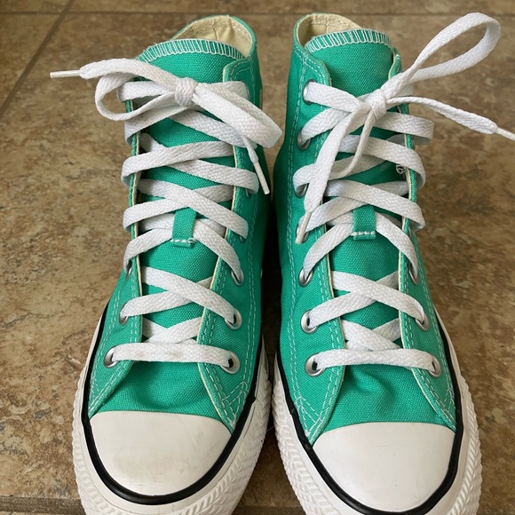 Converse Shoes - Converse Womens High-Top Sneakers - Teal and White